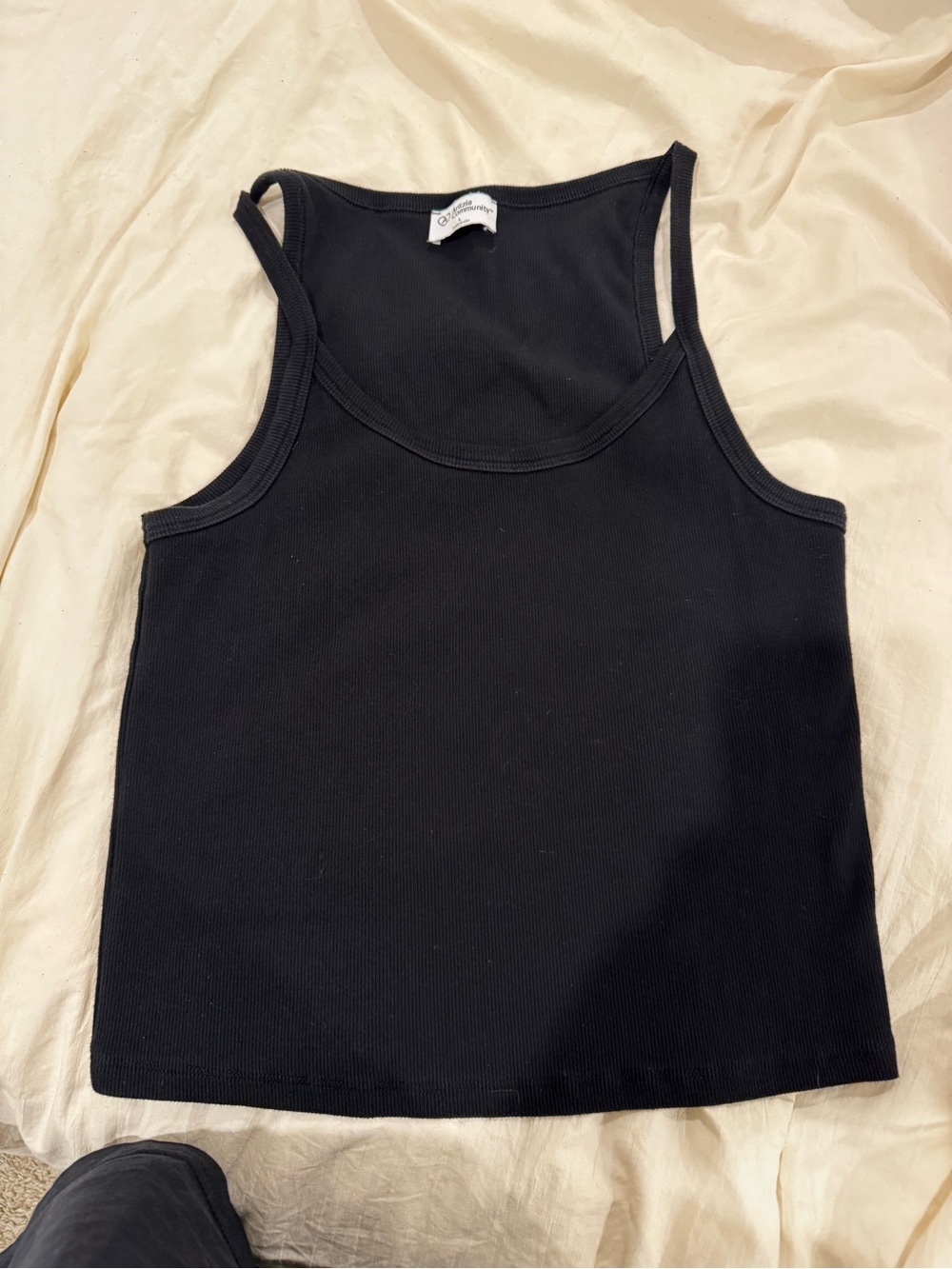 Aritzia Black Ribbed Racerback Tank